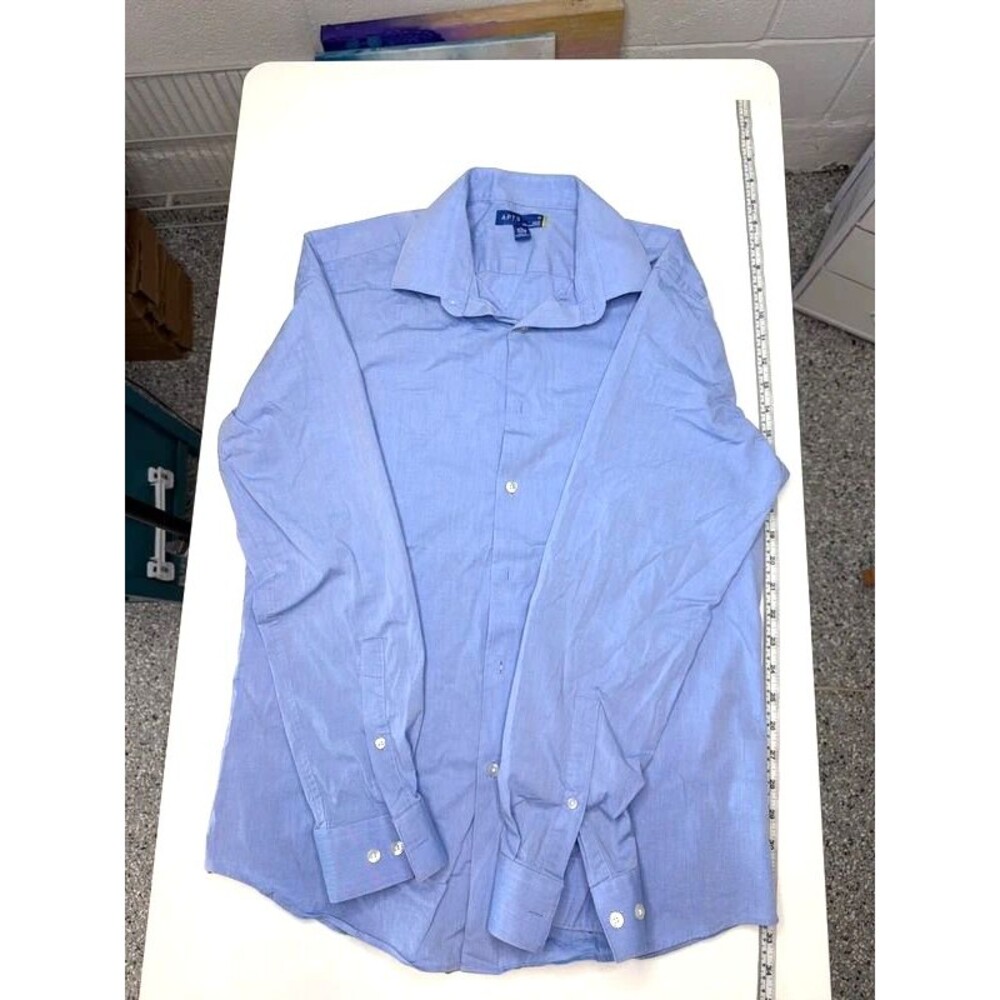 Apt. 9 Men's Dress Shirt Size M Slim Fit Blue Button Up 15-15.5